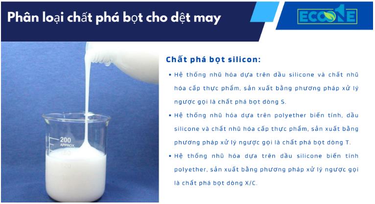 Chất phá bọt gốc silicone trong dệt may